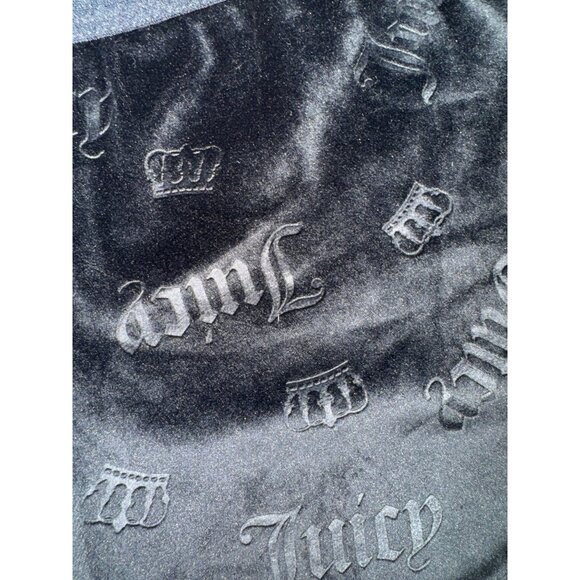 Juicy Couture Black Velour‎ Crown Logo Sleep Shorts Large Sleepwear Y2K Cute - Picture 4 of 7